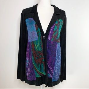 CHICOS Travelers Collection Black Jacket size 1